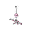 Premium AK47 Rose Diamond Belly Ring