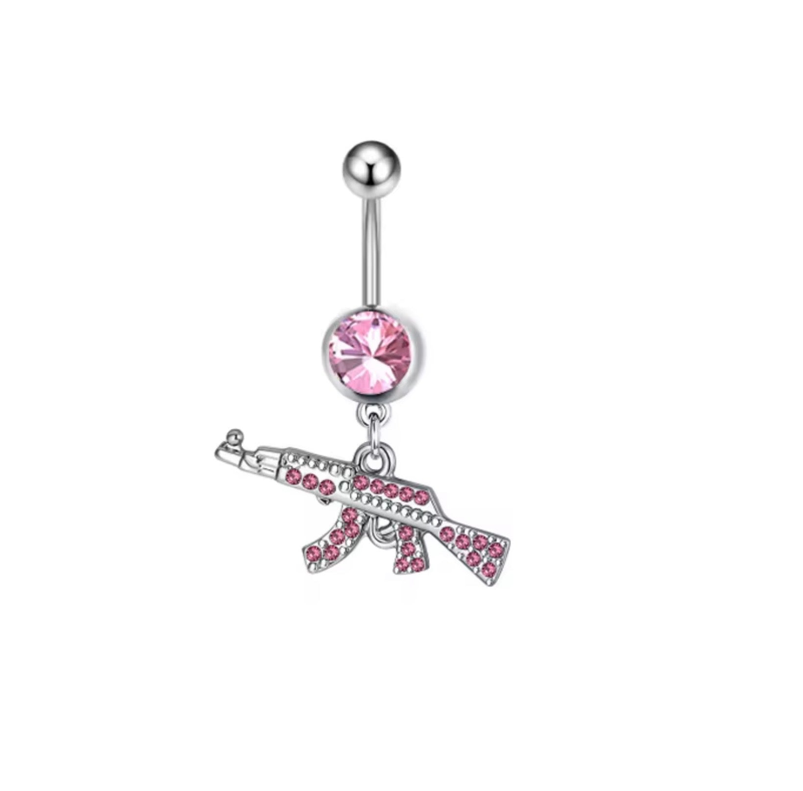 Premium AK47 Rose Diamond Belly Ring