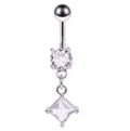 Silver Diamond Belly Ring
