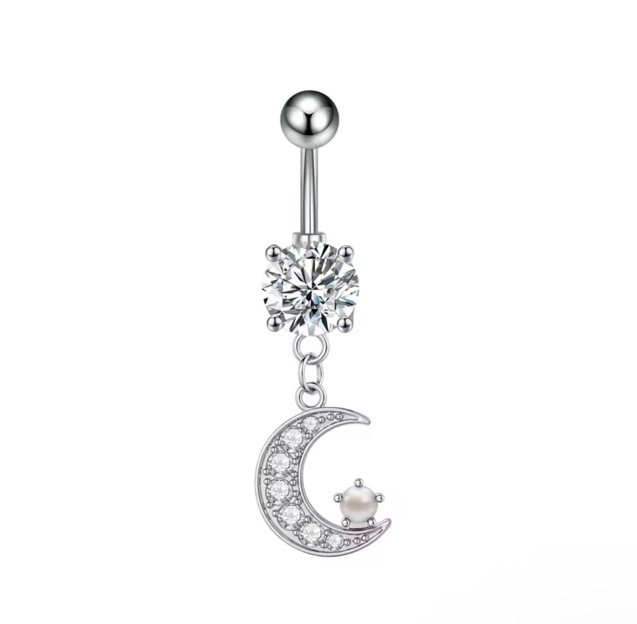Celestial Moon Dangle Belly Ring