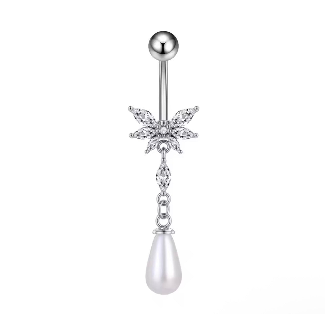 Butterfly Bow Drop Dangle Belly Ring