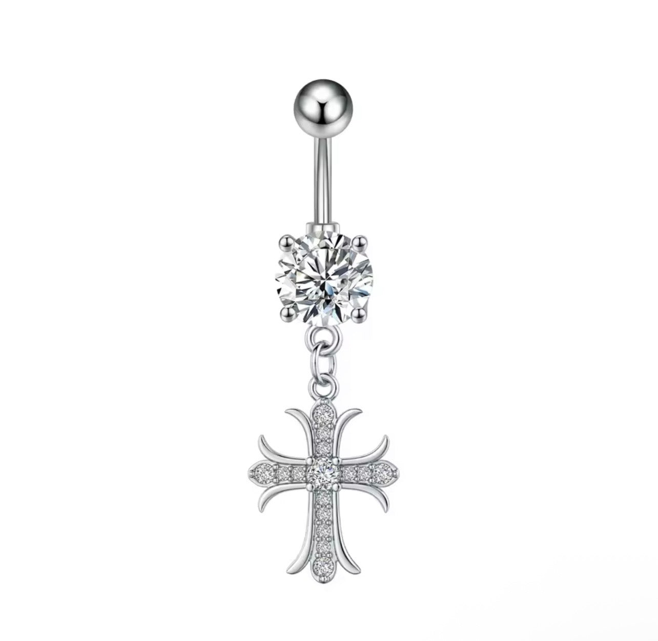 Faith Cross Dangle Belly Ring