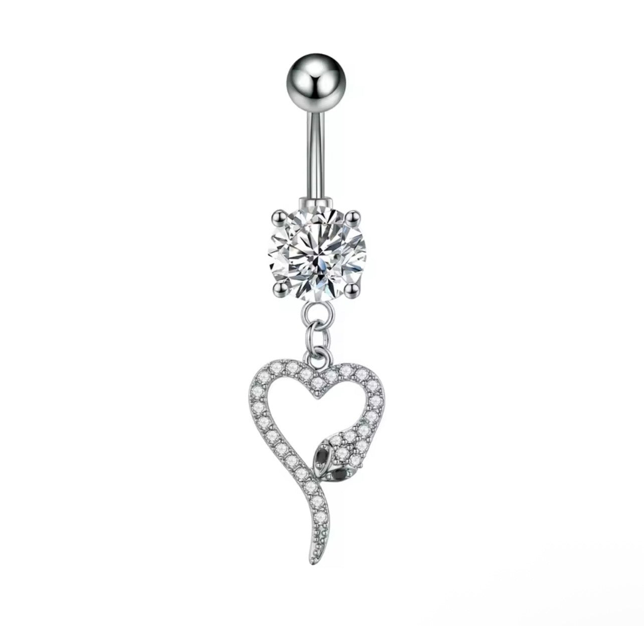 Snake Hearts Dangle Belly Ring