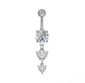Double Hearts Dangle Belly Ring